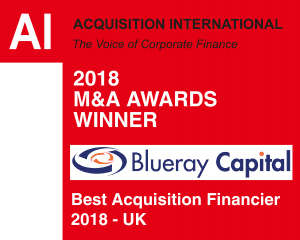 Blueray Capital M&A Award Best Acquisition Financier 2018
